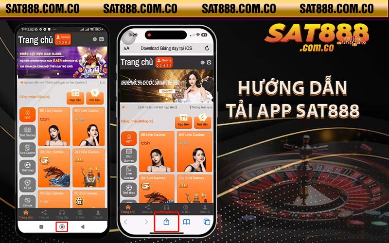 Hướng dẫn tải app SAT888